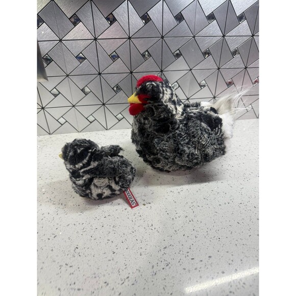 Douglas Plush Pepper Black White Chicken Hen #1785 w Chick Stuffed Animal Bird - Picture 7 of 10
